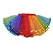Tulle Tutu Rainbow Color 4 Layers Red Waistband - PT1733R (Medium)