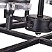 Jojospring La Pedriza 4-Light Antique Black Lantern Chandelier with Clear Glass Cylinders