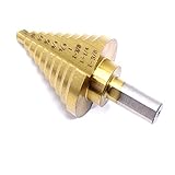HUELE Titanium Step Drill Bit, High Speed Steel | 1/4” to 1-3/8” | Total 10 Step Sizes