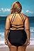 EVALESS Womens Stylish Patterned High Waisted Bikini Set Swimsuit X-Large Size Black