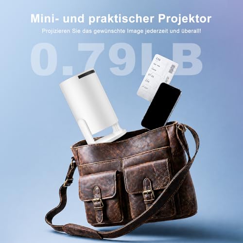 Salange Mini Projector Supports 4K, Android 14 with Apps, Smart Projector Portable with 5G WiFi 6 and Bluetooth 5.4, Small Portable Projector Car Keystone 8000L 270° Rotation, Home Cinema Outdoor