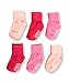 Aymoon Socks Baby Boys-Girls Non-Skid and Anti-Slip Turn Cuff Pack of 6 Multi-Color (12-24, Girls' Pink Set)