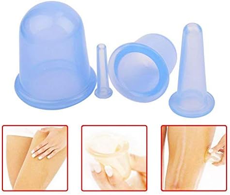 Set of 4pcs Silicone Cupping Tools With 2pcs Body Deep Tissue Massage For Removing Cellulite Weight Reduction And 2pcs Face And Neck Massage For Collagen Stimulation, Wrinkles Removal