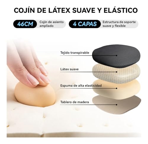 VIDITA Silla Escritorio con Respaldo de Malla Transpirable Color Negro | Silla de Oficina ergonómica-Cojín relleno de látex Ajustable Reposabrazos Sillas Ergonómicas para Escritorio Home Office