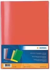 HERMA Clear A4 Exercise Book Cover Pack 10 Assorted Colours PVC Free