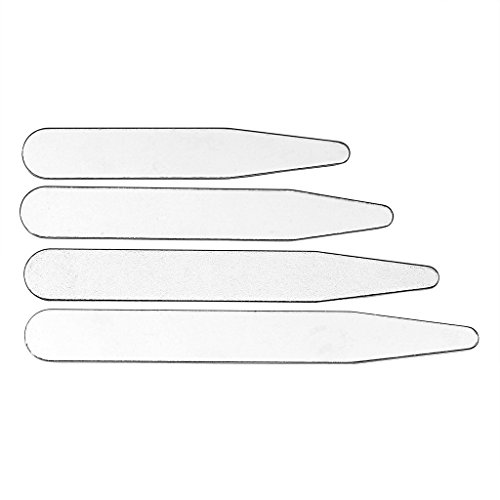 Zysta Free Engraving - Personalized Custom 8pcs Top Quality Silver Metal Collar Stays Bones Stiffeners For Dress Shirts 4 Sizes Set, 2.2" 2.5" 2.75" 3" - Thumbnail 5
