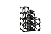 Stackable Modular Wine Rack - 12 Bottle Set (9 modules, 3 top Plates) Silver. Store up to 12 Bottles. Great for organizing and Creating Storage Space. by Stakrax