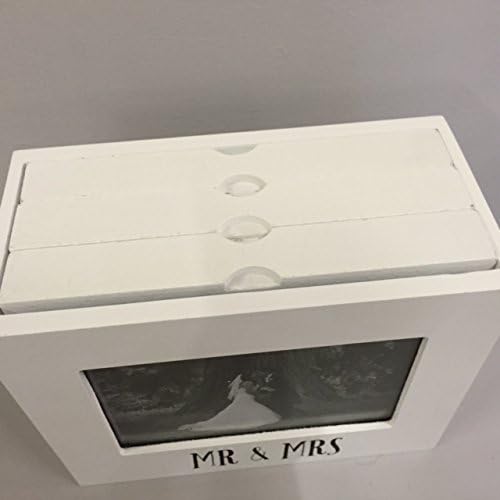 Wooden MR & MRS PHOTO ALBUM in White with Pull Out Drawers
