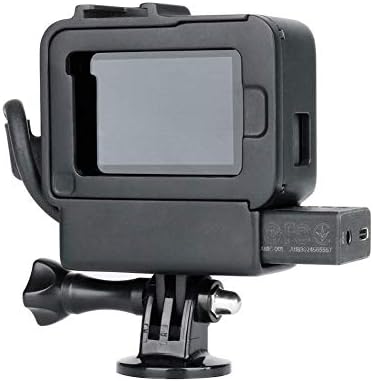 Woolves Housing Case for GoPro Hero 7, Protective Housing Shell with Microphone Bracket, Housing Case for GoPro Hero 7 with Bracket Accessories, Vlog Action Camera Accessories