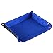 Yiotfandoll Dice Tray PU Leather Folding Dice Holder Storage with Blue Velvet Rolling Surface for RPG DND Dice Table Games 8.5 x 6 inch