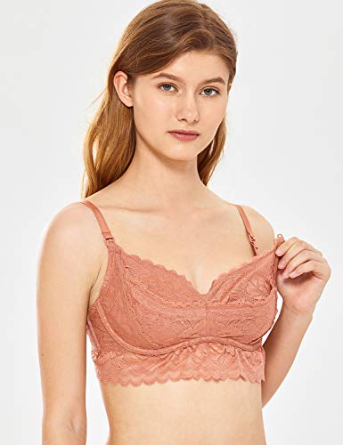 MOMANDA Women's Underwire Lace Nursing Hands-Free Pumping Bra Sun Kissed 40B - Thumbnail 2