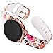 Aiseve 20mm Floral Bands Compatible with Galaxy Watch Active (40mm) & Galaxy Watch 42mm, Women Replacement Wristbands Strap with Rose Gold Buckle Compatible for Garmin Vivoactive 3