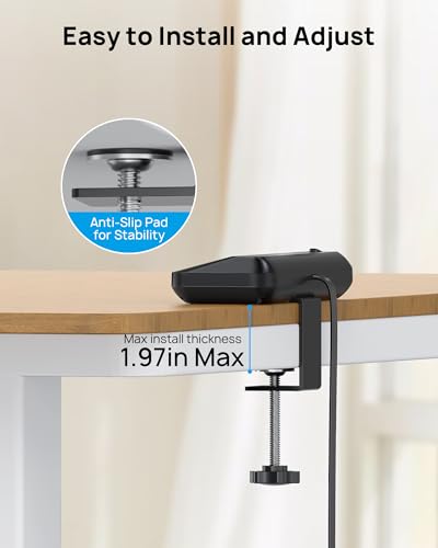 Multicontacto Regleta Extension Electrica para Clip de Mesa, 20W y USB C con 3M Enchufe Plano Extension, 6 Salidas CA y 1700J Protector de Sobretensión 4 Puerto USB Total Estación de Carga Rápida