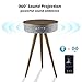 i-star QI Wireless Charging Smart Table - 360° Bluetooth Speaker Louder Surround HD Sound Projection with USB AUX Charging Inputs End Multifunctional Coffee Table Triangle Wooden Night Stand Table