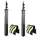 PBL LIGHT STANDS 10 feet PRO HEAVY DUTY SPRING CUSHIONED, ALL METAL LOCKING COLLARS SET OF 2 WITH CARRY BAGS BLACK FINISH