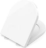 Pipishell D Shape Soft Close Toilet Seat with Quick Release Hinges White view 1