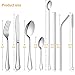 Silverware Flatware Cutlery Set,Portable Utensils LPOLER 32 Pieces Stainless Steel Utensils Service for 4,Include Knife,Fork,Spoon,Straw and Cleaning Brush,Mirror Polished,Dishwasher Safe