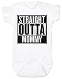 Vulgar Baby Bodysuit, Straight Outta Mommy, 0-3 MO, White