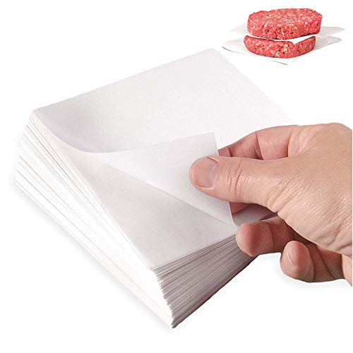 [2000 Pack] 4.75x5" Hamburger Patty Parchment Paper Sheets Wax Coated