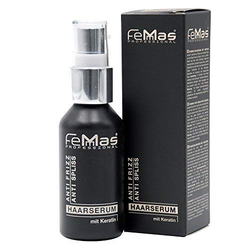 FemMas Hair Serum Argan Oil & Keratin 50 ml I Anti-Frizz Treatment of Dry, Brittle & Damaged Hair I Hair Treatment Against Split Ends & Hair Breakage I Keratin & Argan Treatment for Shine & Smoothness