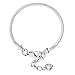 RUBYCA 5pcs White Silver Plated Heart Lobster European Snake Chain Bracelets fit Charm Beads 8.3
