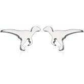 Cute Dinosaur Stud Earrings Stainless Steel Animal Earrings for Women Men