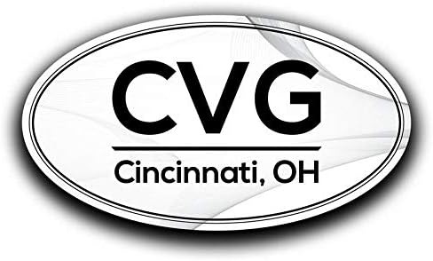 Amazon Com More Shiz Cvg Cincinnati Ohio Airport Code Decal Sticker Home Travel Car Truck Van Bumper Window Laptop Cup Wall Two 5 5 Inch Decals Mks0555 Automotive
