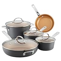 Ayesha Curry Home Collection Hard Anodized Nonstick Cookware Pots and Pans Set, 9 Piece, Charcoal Gray Ayesha Curry Home Collection Hard Anodized Nonstick Cookware Pots and Pans Set, 9 Piece, Charcoal Gray