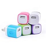 USB Charger, INEER 5-Pack 1Amp USB Power Home Travel Adapter Wall Charger for iPad, Tablet, iPhone 6, 6s, 6s Plus, 6 Plus, Samsung Galaxy S7 Edge, S6 Edge, HTC, LG, Sony, PS4, Goggle, Nokia and More