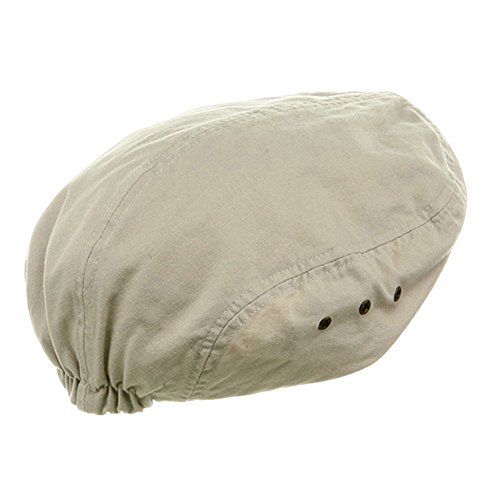 Washed Canvas Golfing Beret Ivy Ascot Cabbie Cap Stone