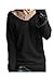 LONGMING Women's Fashion Big V-Neck Pullover Loose Sexy Batwing Sleeve Wool Cashmere Sweater Winter Tops(Black, S)