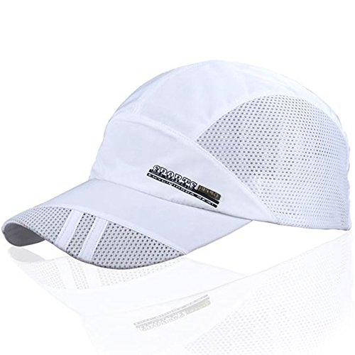 YING LAN Men's Summer Outdoor Sport Baseball Hat Running Visor Sun Cap White