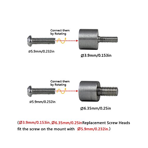 0.232 inch (5.9mm) Female to 0.25 inch (6.35mm) and 0.153 inch (3.9mm) Male Thread Screw Converter Adapter Bushing for Projector, Video Camera, iPhone, iPad Mount, Digital Recorder, (2-types)