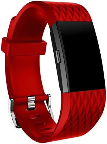NewKelly Watchband for Fitbit Charge 2, Silicone Bracelet Strap Band Lenth 150mm-205mm with Watch