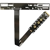 JMT PCIE 5.0 x16 to M.2 NGFF Key M Card Extension Cable 128G/bps GEN5 FCC Cable Compatible with M.2 NVMe Graphics Card (F43SP / 50CM)
