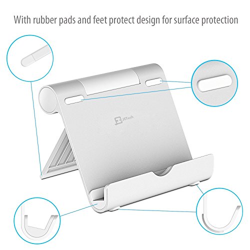 iPad Stand, JETech Adjustable Multi-Angle Mini Portable Durable Aluminum Tablet Stand, Compatible with iPhone, iPad, Galaxy, Nexus and More - 2061