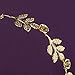 LUX ACCESSORIES Gold Tone and Rhinestone Leaf Leaves Metal Flower Crown