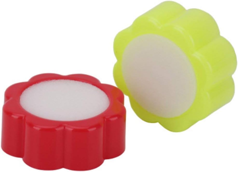 Fliyeong 2 Pcs Convenient and Durable Counting Sponge Flower Shape Sponge Finger Wet for Counting Cash Money for Office Bank Use (Red+Yellow)