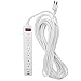 Digital Energy 6-Outlet + 2 USB 1050 Joule Surge Protector Power Strip with 25-Ft Long Extension Cord, White, UL Listed