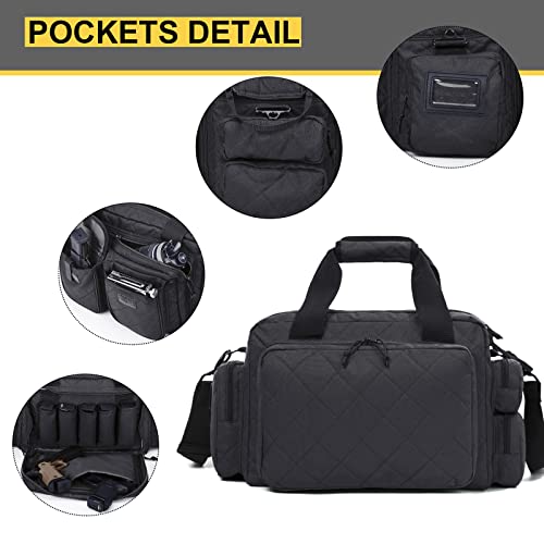 AUMTISC Tactical Gun Range Bag Pistol Case for Handguns and Ammo