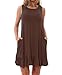 Womens Summer T Shirt Dress Plain Ruffle Loose Casual Plus Size Swing Sundress With Pockets GABREBI