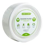 Mexago Eco-Friendly Round Compostable Plates - 10 inch | 100 Count - Natural Alternative to Paper Plate | Made of Sugarcane Bagasse