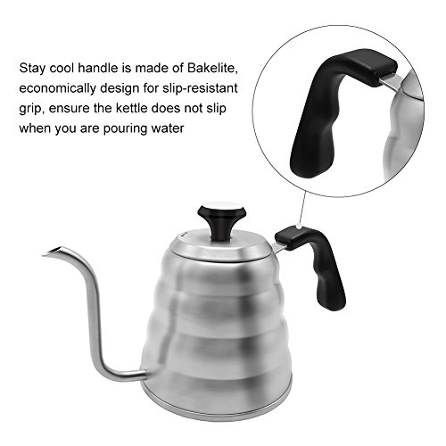 Pour Over Kettle with Thermometer, 1.2L(41floz), Coffee Kettle Gooseneck Drip Kettle Stainless Steel Tea Pot for Stovetop Home Brewing, Camping and Traveling, Pour Over Coffee Maker by ECPURCHASE