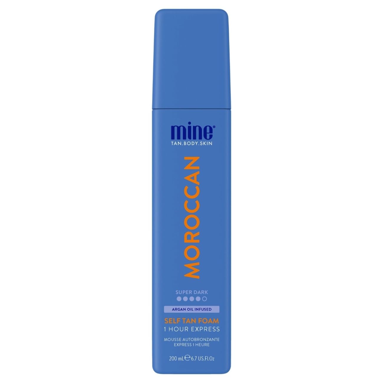 MINETAN BODY.SKIN Moroccan Oil Fake Tan Mousse - w/Argan Oil Enriched Self Tanning Mousse for Intense Hydration, Vegan, 200ml Self Tanner, Sunless Tanning, Self Tan Foam for Face & Body, for Dry Skin