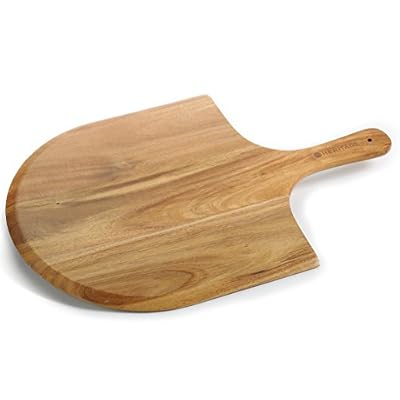 Heritage Acacia Wood Pizza Peel, luxury paddle for baking homemade pizza and bread, Great for cheese board, platter, charcuterie boarda