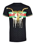 SCREENSHOTBRAND Mens Hipster Hip-Hop Premiun Tees - Stylish Longline Latest Fashion T-Shirts - Gold CC Logo - Black - Xlarge