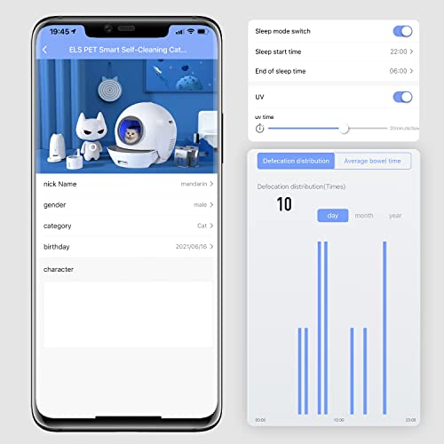 ELS PET Smart SelfCleaning Cat Litter Box/APP Control Automatic WiFi