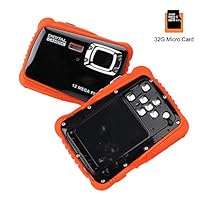 Smyidel Waterproof Mini Kid Camera High Definition 12MP HD 3M Underwater Swimming Digital Camera Camcorder 2.0 Inch LCD Display Include 32 TF Card (Black)
