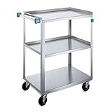 Standard Duty Stainless Steel Carts 3 Shelves 30.75