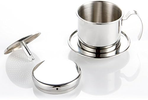 Stainless Steel Vietnamese Coffee Drip Filter Coffee Drip Brewer Single Serve Cup Coffee Press with Cup Stand